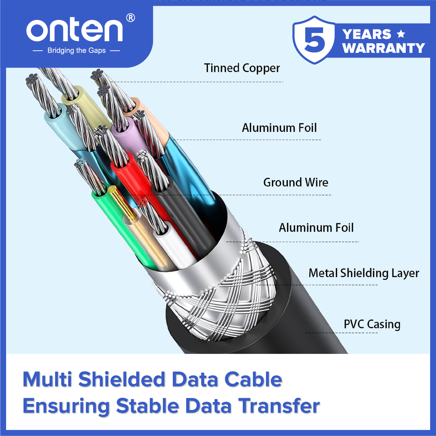 Onten Kabel Printer USB 3.0 Type B Printer Cable 1.8 Meter High Speed OTN-US106