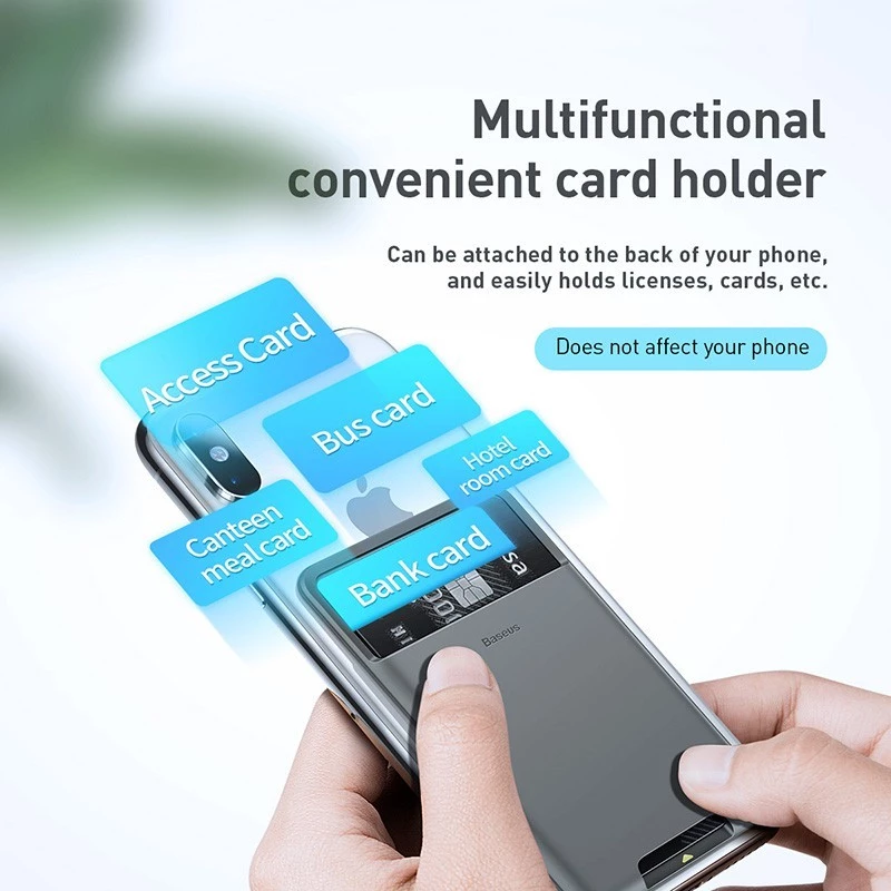 Baseus Silicone Stick Card Wallet Card Holder Sticky Silicone Card Tempelan Kartu ACKD