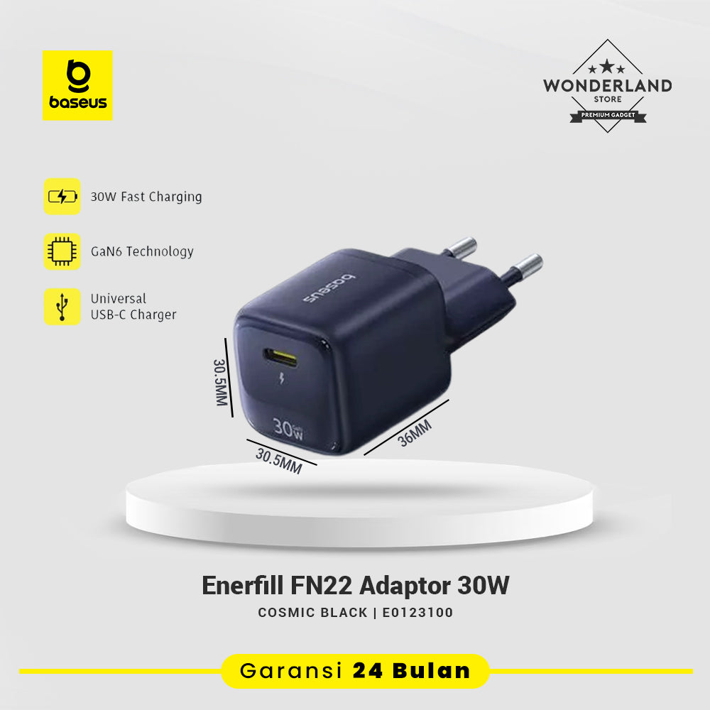 Baseus EnerFill FN22 20W 30W 45W Adaptor USB-C Charger Mini GaN6 Fast Charger 1C PD PPS