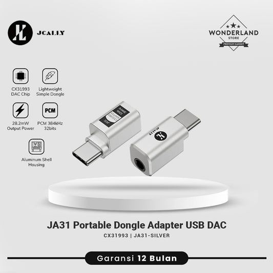 Jcally JA31 CX31993 Chip Dongle DAC Type C to 3.5mm Jack Audio Converter