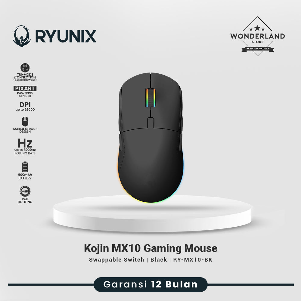 Sades Ryunix Kojin MX10 Mouse Gaming Wireless Bluetooth Triple Mode Ambidextrous
