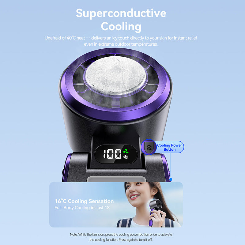 Vention Kipas Lipat Mini Portable Cooling Fan 13000RPM 3000mAh Kipas Angin Genggam LED Display
