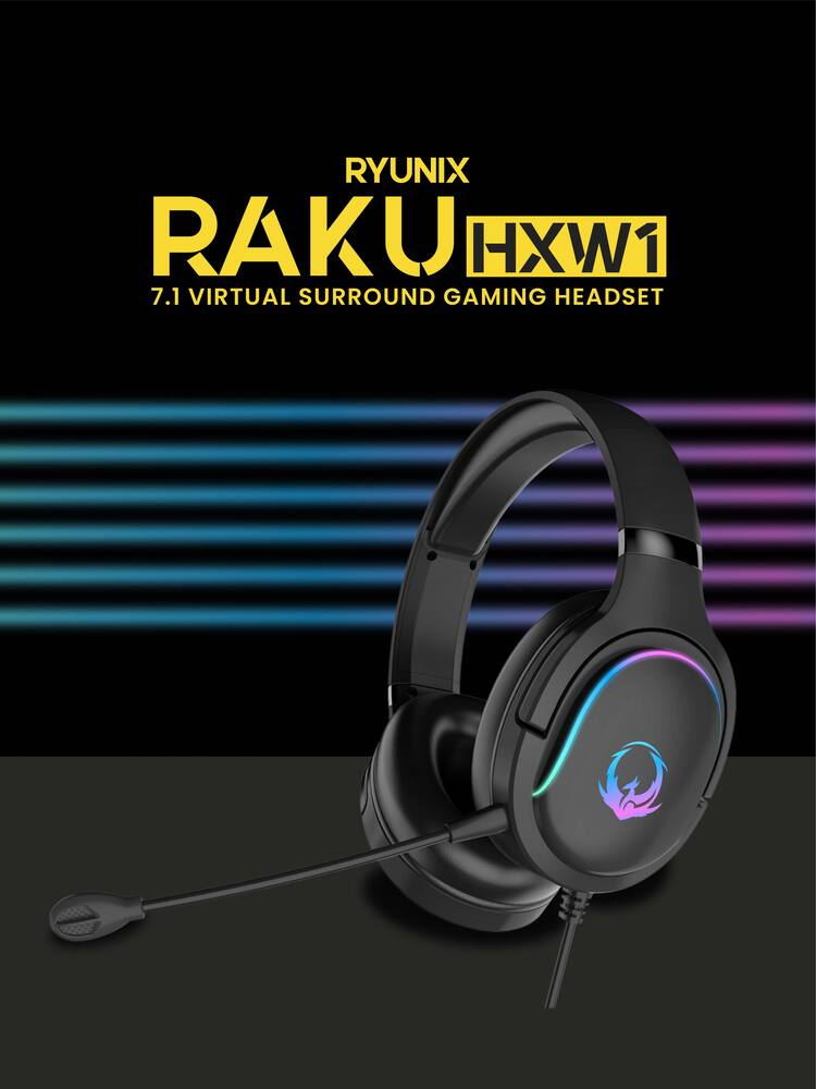 Sades Ryunix Raku Headset Gaming Wired 7.1 Virtual Surround In Line Control