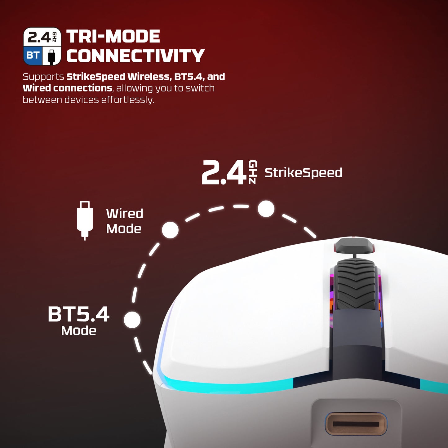 Fantech CRYPTO II WG7V2RD Wireless Gaming Mouse With RGB Gaming Optical Sensor