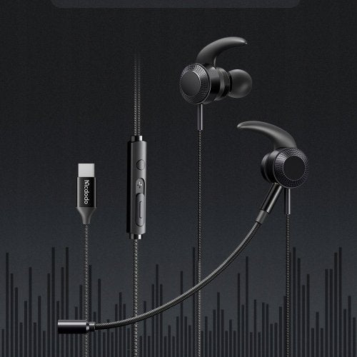 Mcdodo Earphone Gaming Wired USB-C Stereo Open Mic Hifi Sound Dual Microphone