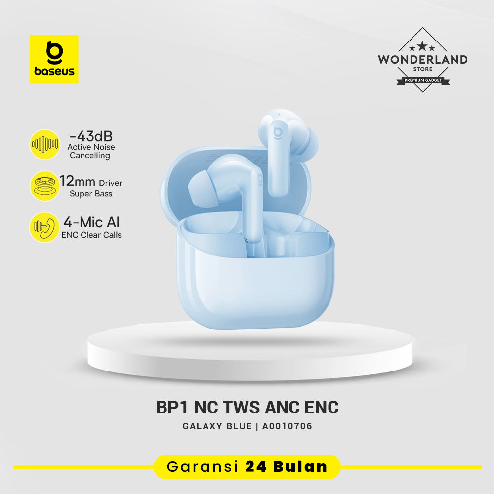 Baseus BP1 NC TWS Active Noise Cancelling -43dB 4 Mic ENC with IP55 & 41H Playtime and Bluetooth 6.0