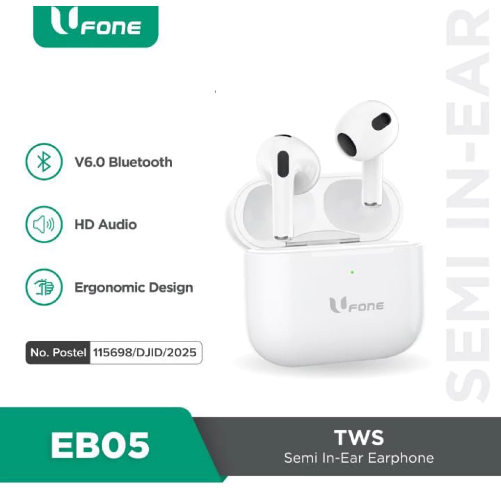 U1me x Ufone TWS Semi In Ear EB05 & In Ear EB06 Plus Super Bass Bluetooth 6.0