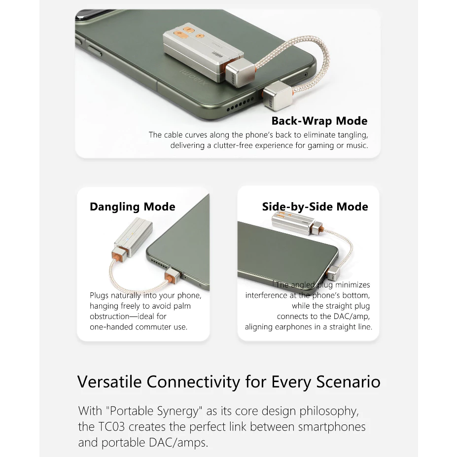 DDHiFi TC03SS / TC03SL / TC03LL USB-C OTG Audio Decoding Cable USB-C to USB-C