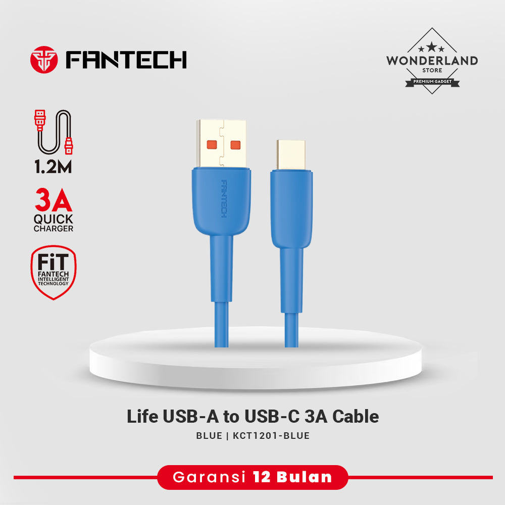 Fantech Duralink Kabel Data USB-A to USB-C 3A Fast Charging 1.2M KCT1201