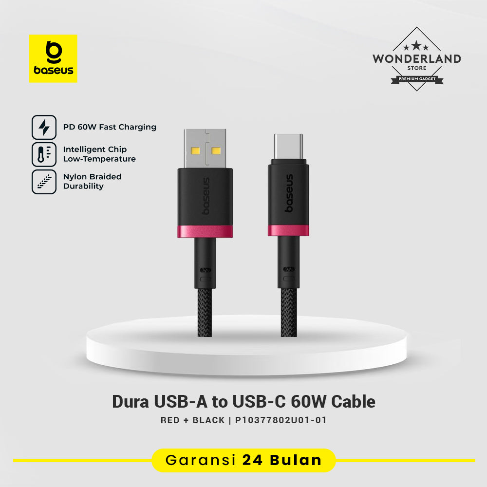 Baseus Dura Series Kabel Data USB-A to USB-C 60W Nylon Braided Material