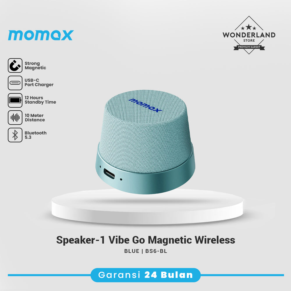 Momax Speaker 1-Vibe Go Magnetic Mini Wireless Bluetooth for Phone Stand BS6