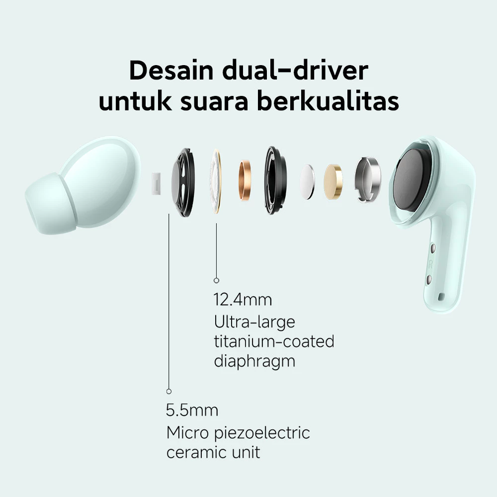 Xiaomi Redmi Buds 6 Earbuds TWS Bluetooth Dual-Driver ANC 49dB Imersive Sound 360°