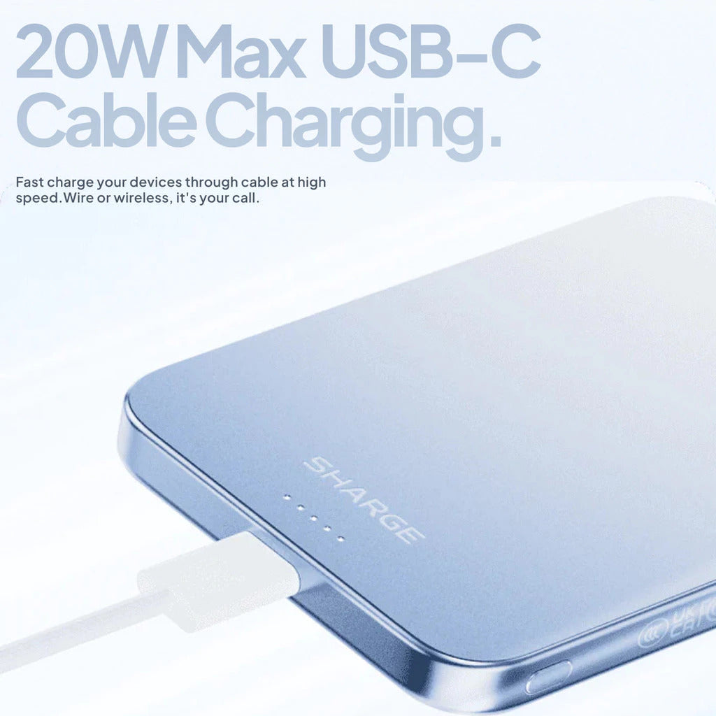 Sharge CCC Powerbank Magsafe AeroMag M4 Qi2 5000mAh 10000mAh Qi2 15W PD 20W