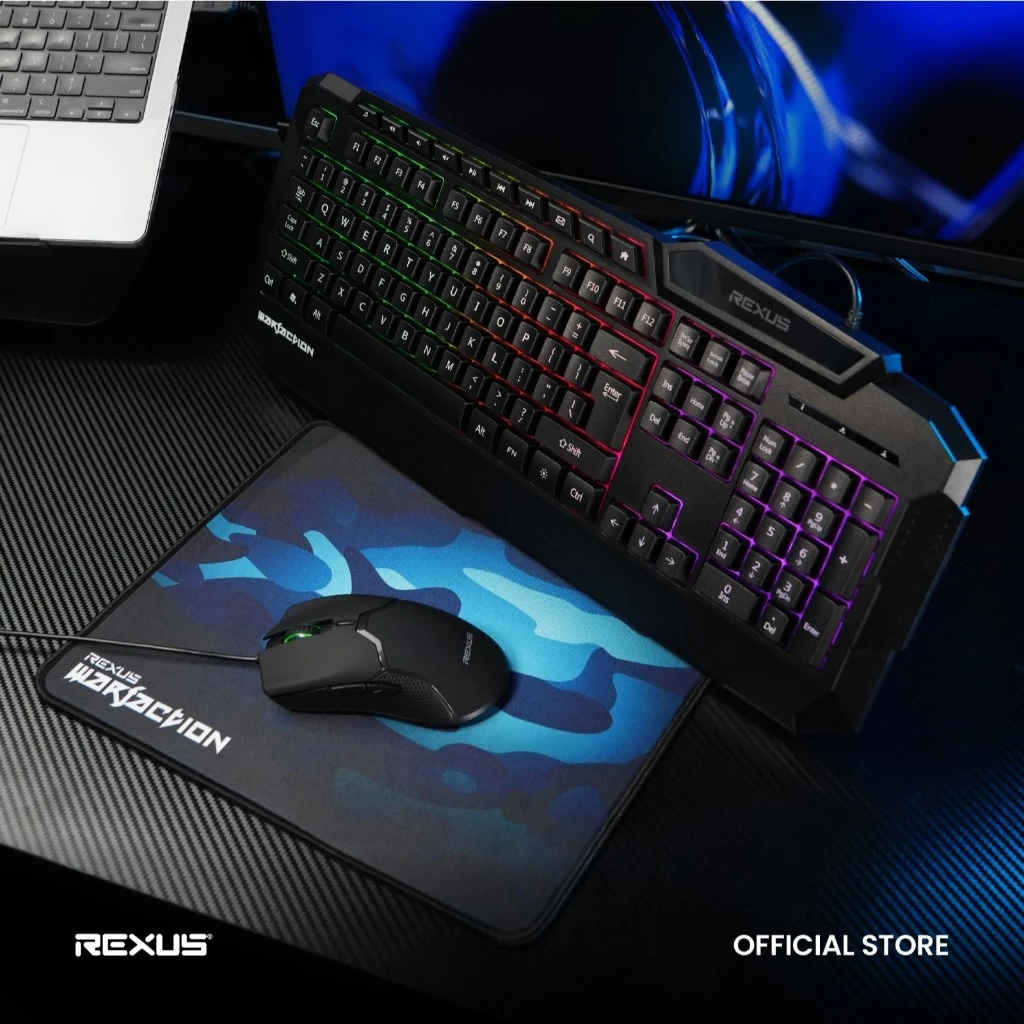Rexus Warfaction VR1 Keyboard Mouse Gaming Combo - Free Gaming Mousepad VR1 V2