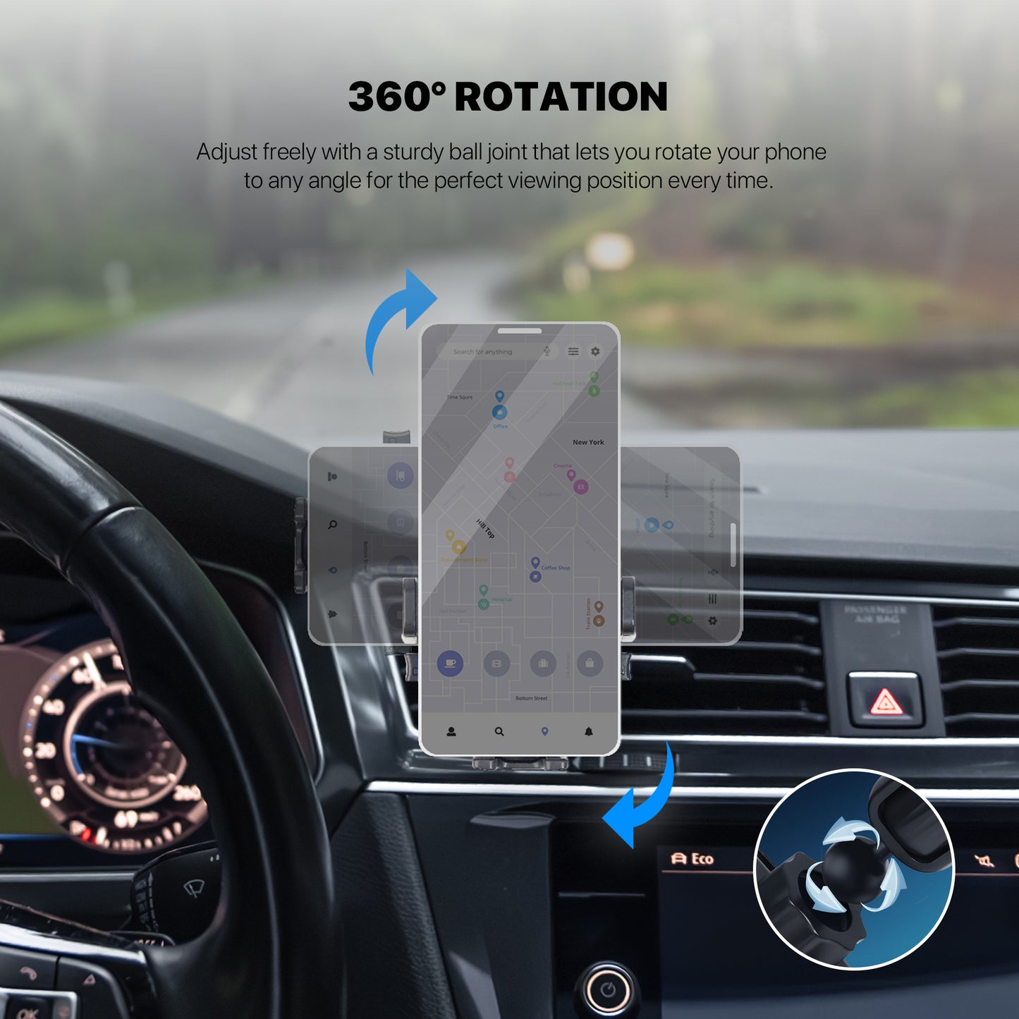 Fantech Car Phone Holder FCH04 AC Air Vent Mount Gravity Phone Holder Mobil Rotasi 360°