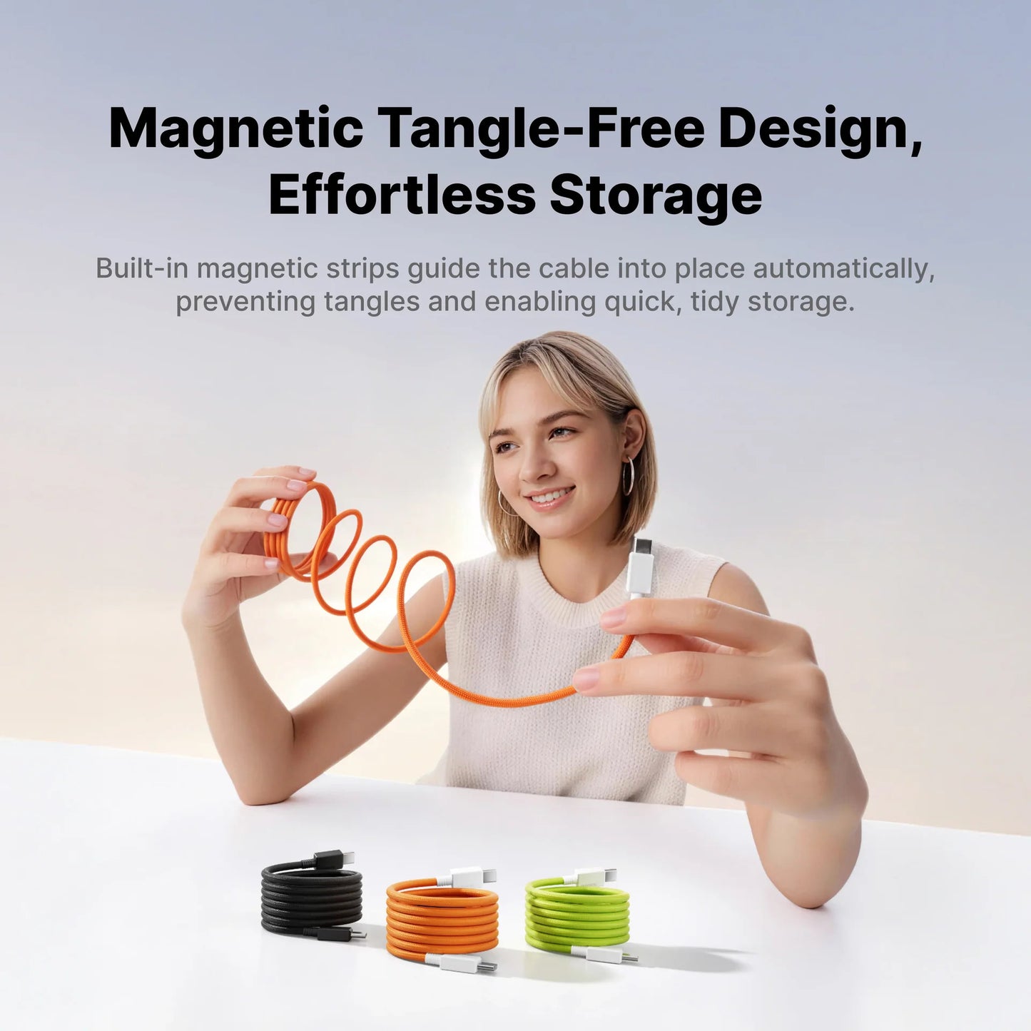 Sharge MagLoop USB-C to USB-C 240W PD 3.1 Fast Charging Braided Magnetic Cable