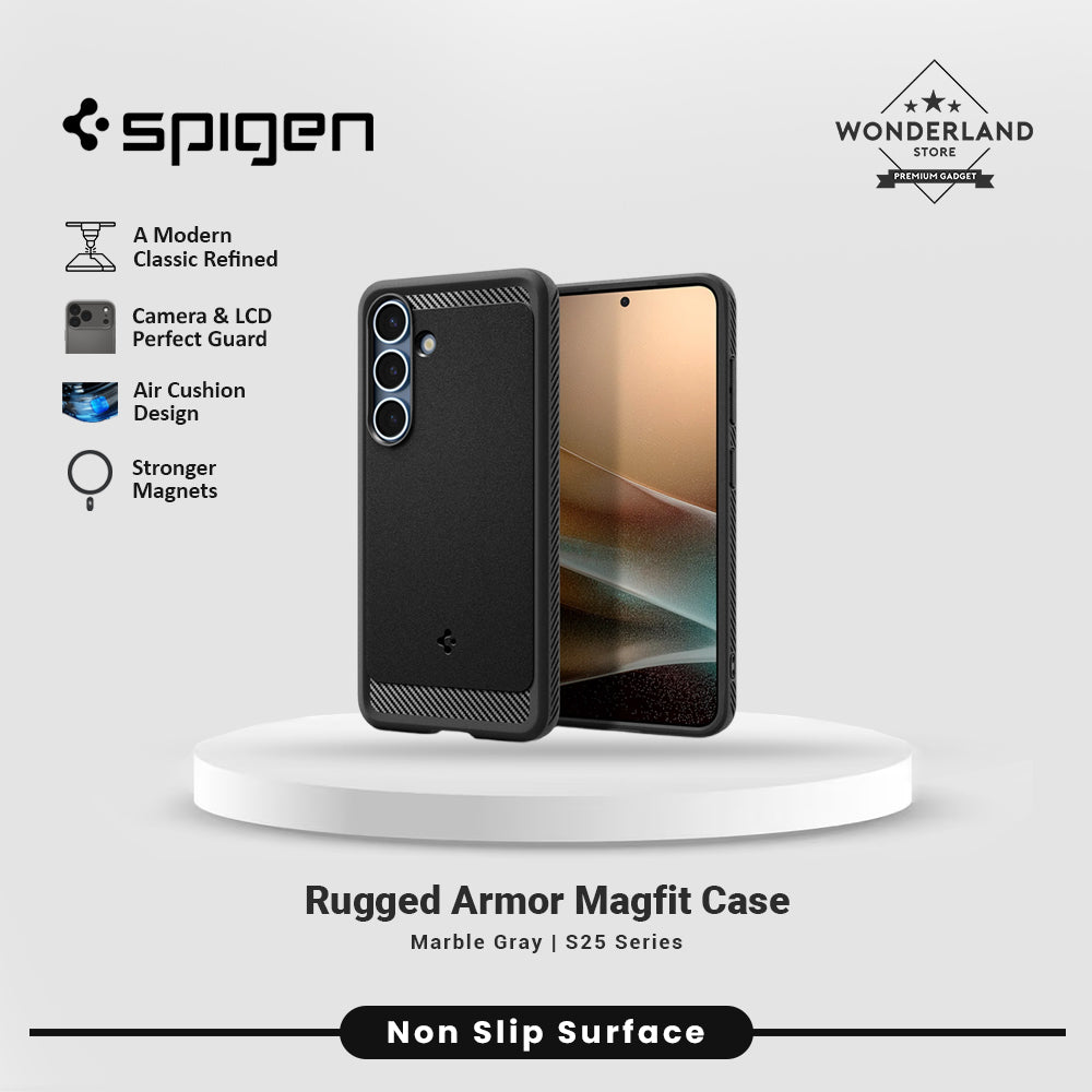 Case Samsung Galaxy S25 Ultra Plus Spigen Rugged Armor Magnetic MagSafe Anti Crack Carbon Casing