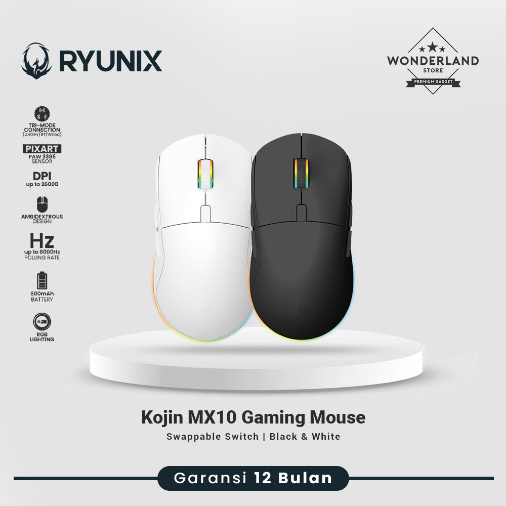 Sades Ryunix Kojin MX10 Mouse Gaming Wireless Bluetooth Triple Mode Ambidextrous