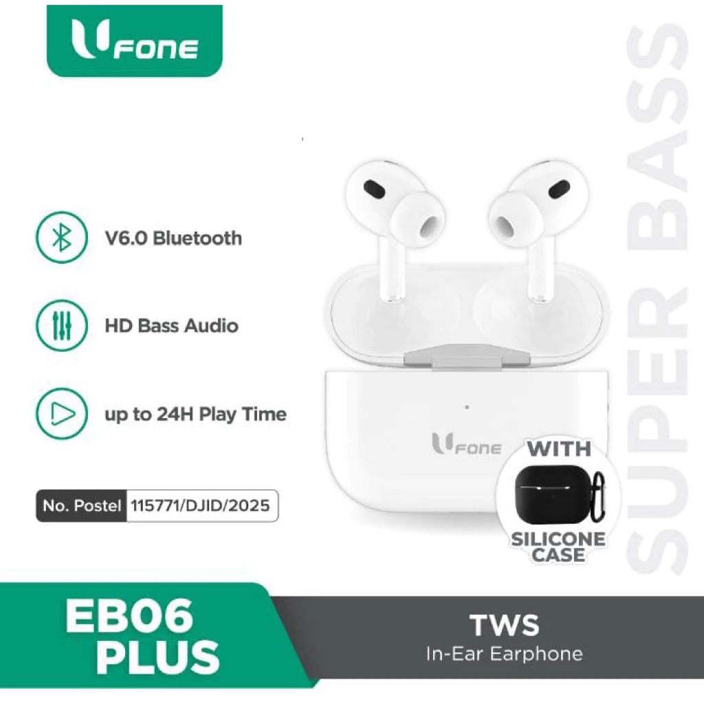 U1me x Ufone TWS Semi In Ear EB05 & In Ear EB06 Plus Super Bass Bluetooth 6.0