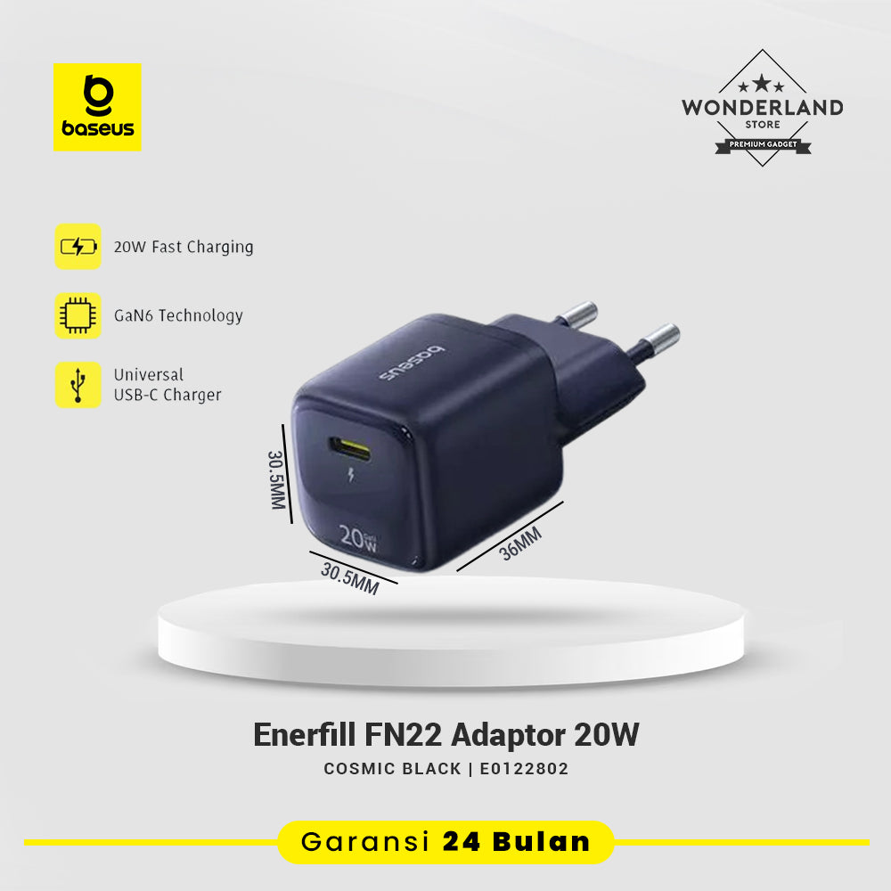 Baseus EnerFill FN22 20W 30W 45W Adaptor USB-C Charger Mini GaN6 Fast Charger 1C PD PPS