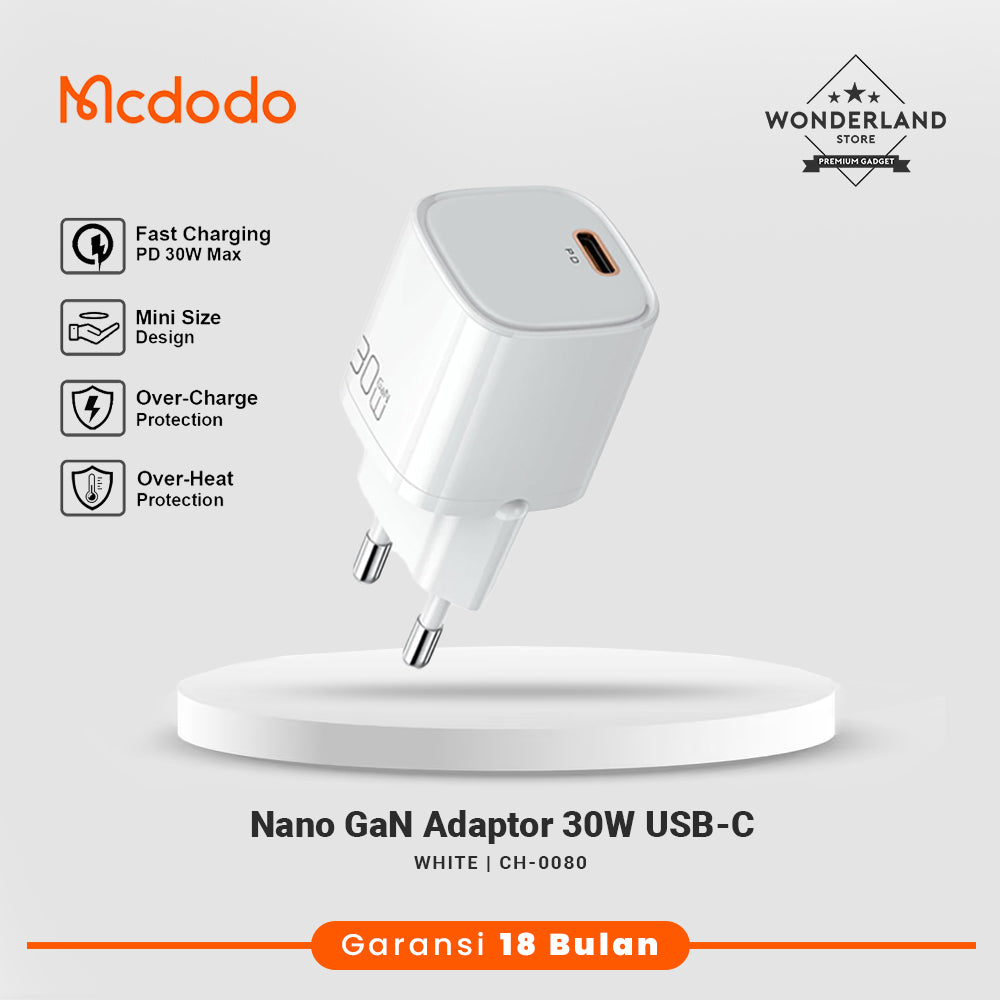 Mcdodo GaN Charger Set 30W for iPhone PD SFC Super Fast Charging USB-C to C