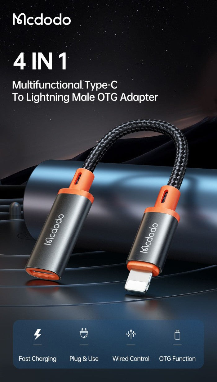 Mcdodo Converter USB-C Female to Lightning Male Support Audio+Transfer Data