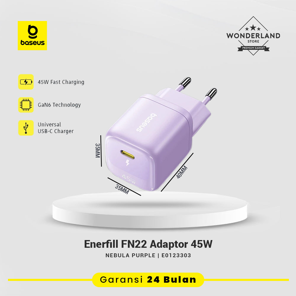 Baseus EnerFill FN22 20W 30W 45W Adaptor USB-C Charger Mini GaN6 Fast Charger 1C PD PPS