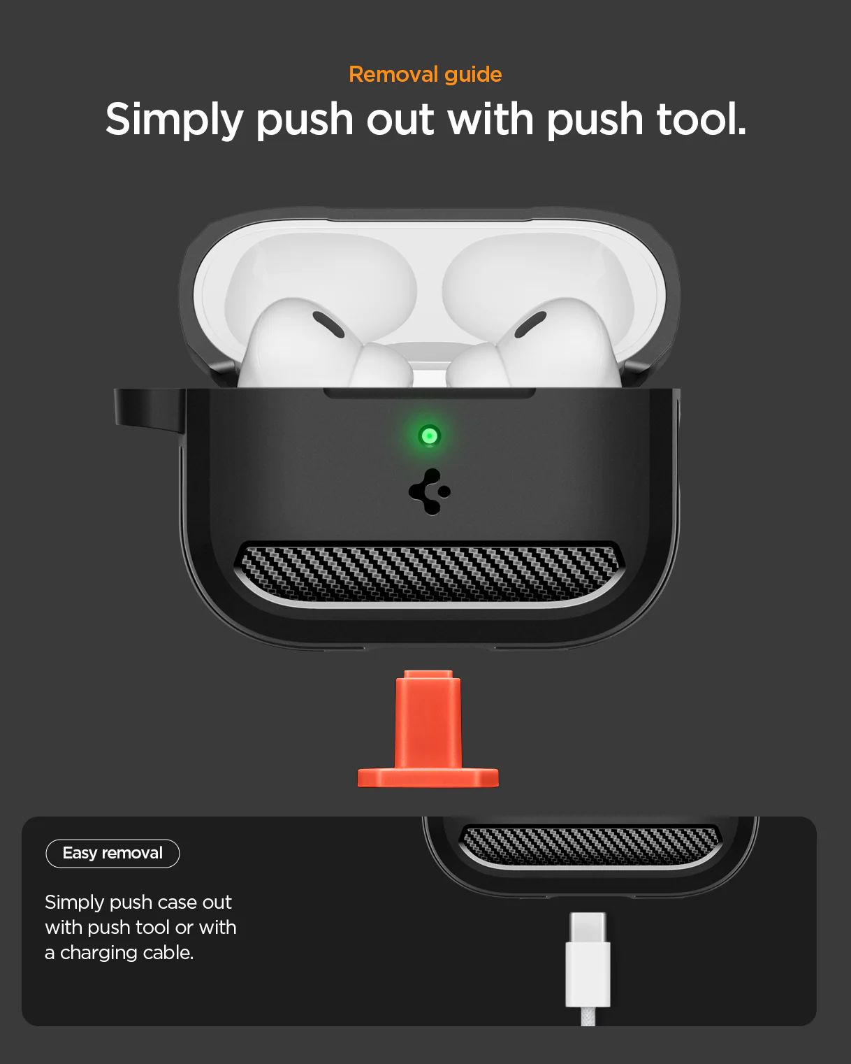 Spigen Case AirPods Pro 3 Spigen Rugged Armor Carbon Anti Crack Support Wireless