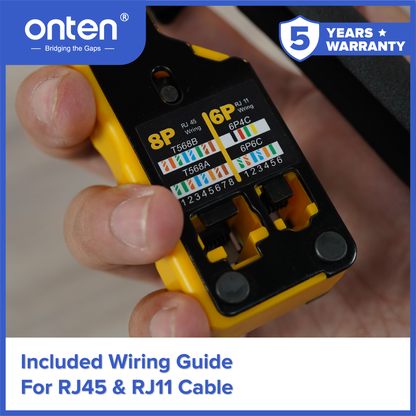 Onten Tang Crimping Tool LAN Network Cable Stripping RJ45 RJ 11 OTN-E992