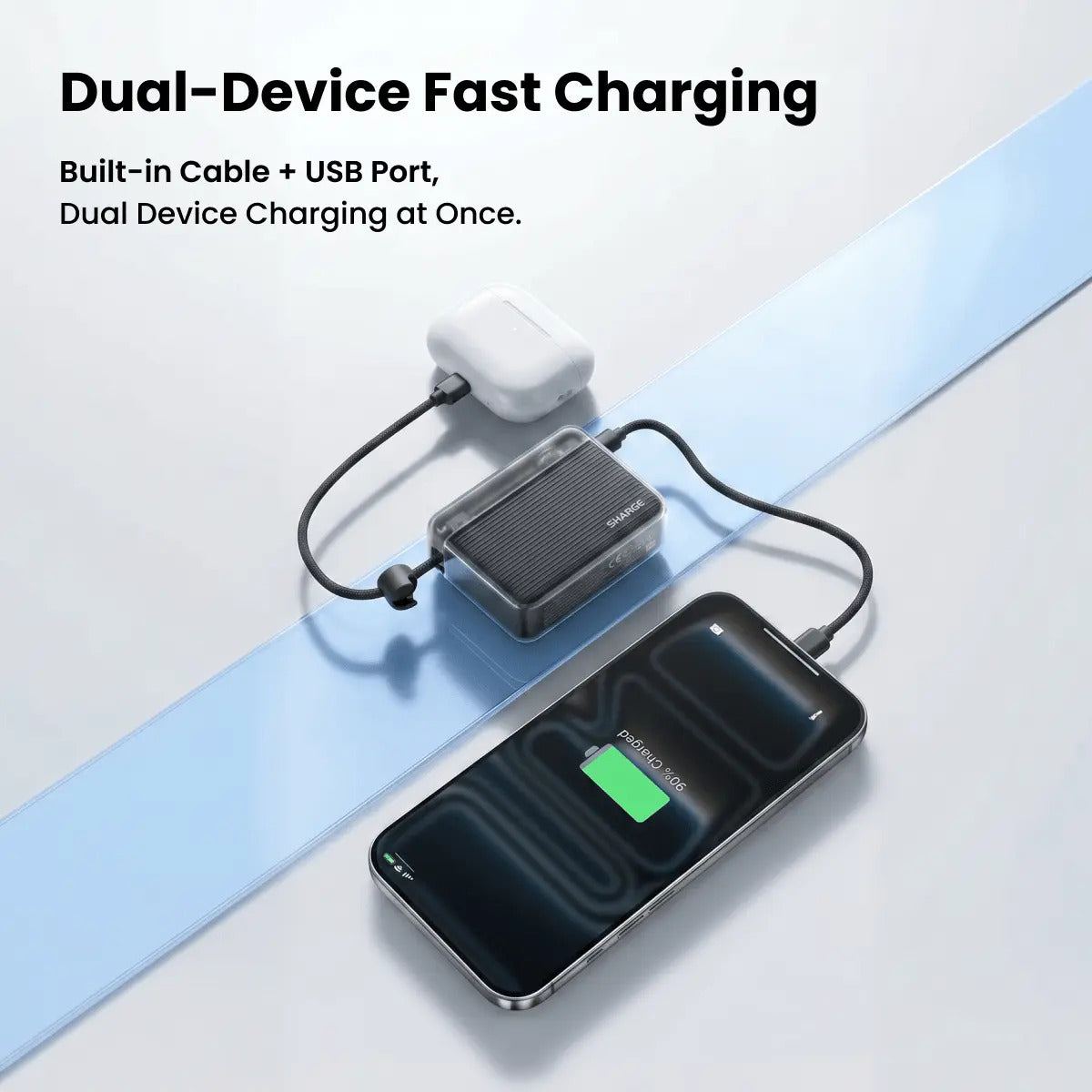 Sharge Flow 2 Powerbank 22.5W 10000mAh PD Built in Cable Fast Charging