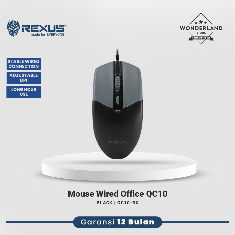 Rexus QC10 Office Wired Mouse QC10 Adjustable DPI Stabled Connection