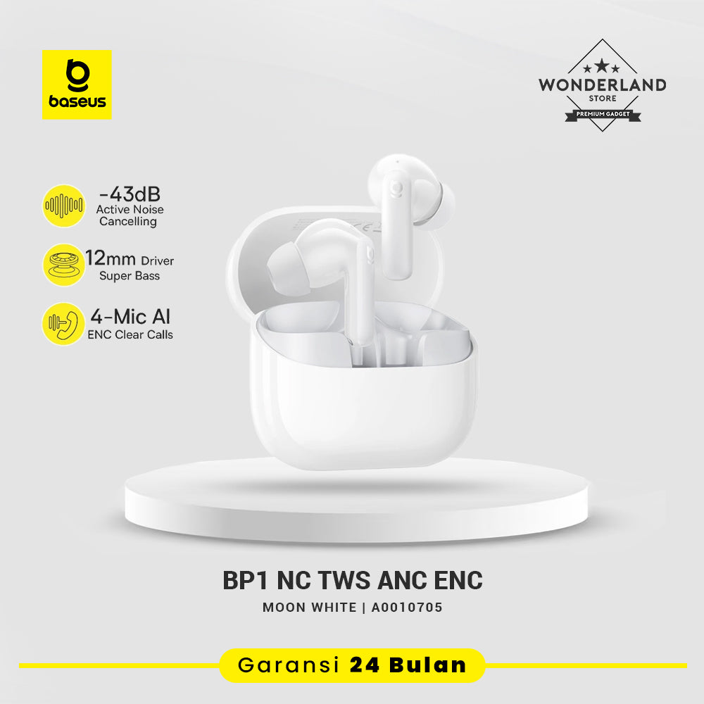 Baseus BP1 NC TWS Active Noise Cancelling -43dB 4 Mic ENC with IP55 & 41H Playtime and Bluetooth 6.0