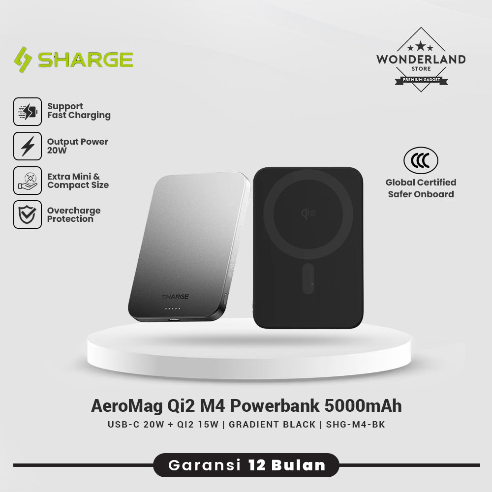 Sharge CCC Powerbank Magsafe AeroMag M4 Qi2 5000mAh 10000mAh Qi2 15W PD 20W