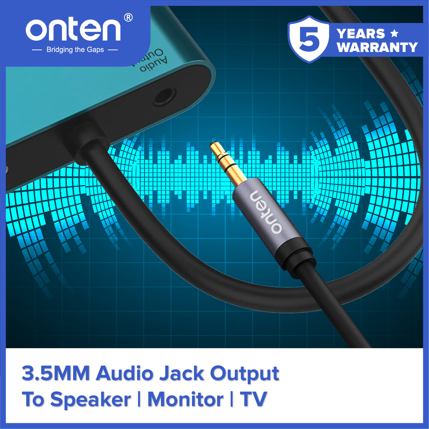 Onten Converter Adapter HDMI To VGA+HDMI 1080P Plug and Play OTN-5166HV