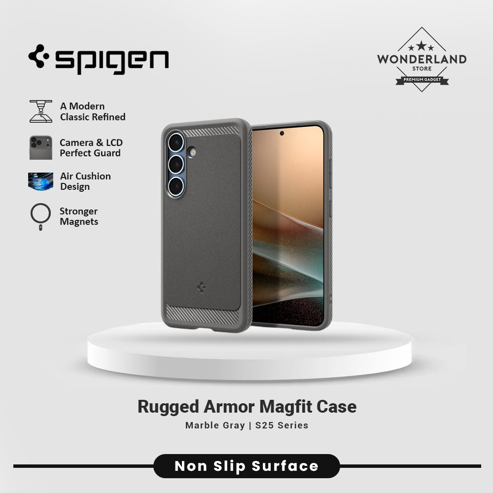 Case Samsung Galaxy S25 Ultra Plus Spigen Rugged Armor Magnetic MagSafe Anti Crack Carbon Casing