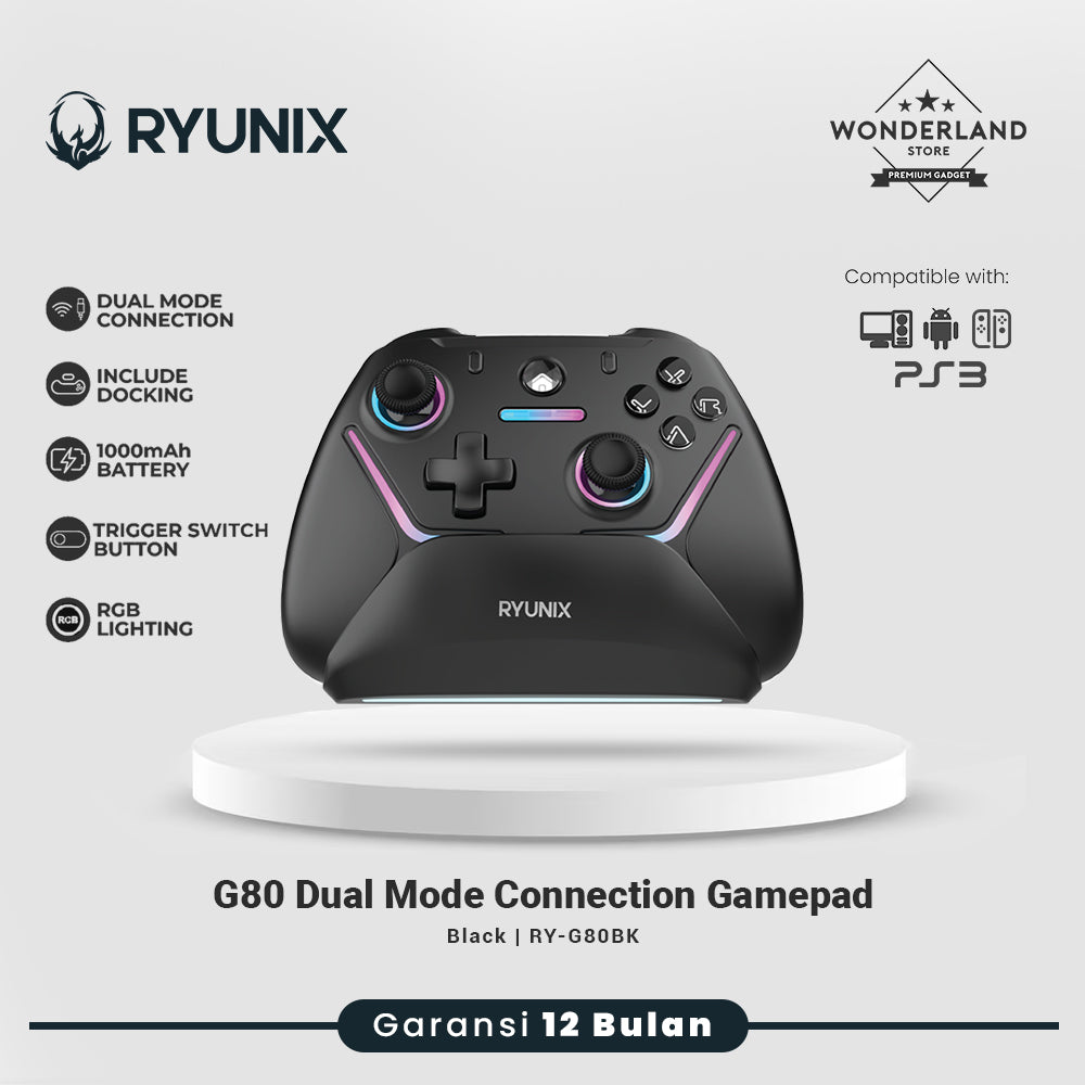Sades Ryunix G80 Gamepad Hall Effect Dual Mode Gaming Controller Dual Motor Vibration