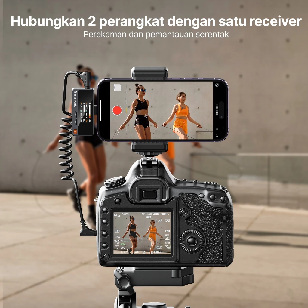 Saramonic Air Wireless Microphone Clip On Lavalier HP Camera Recording Vlog Live Mikrofon Nirkabel