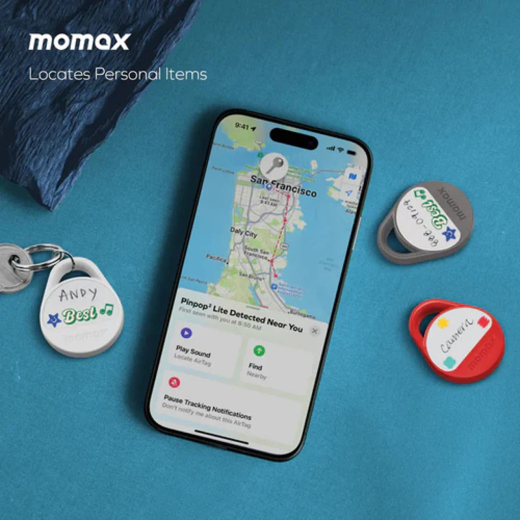 Momax AirTag Tracker Pinpop 2 Lite Universal GPS Smart Find My Locator Pelacak