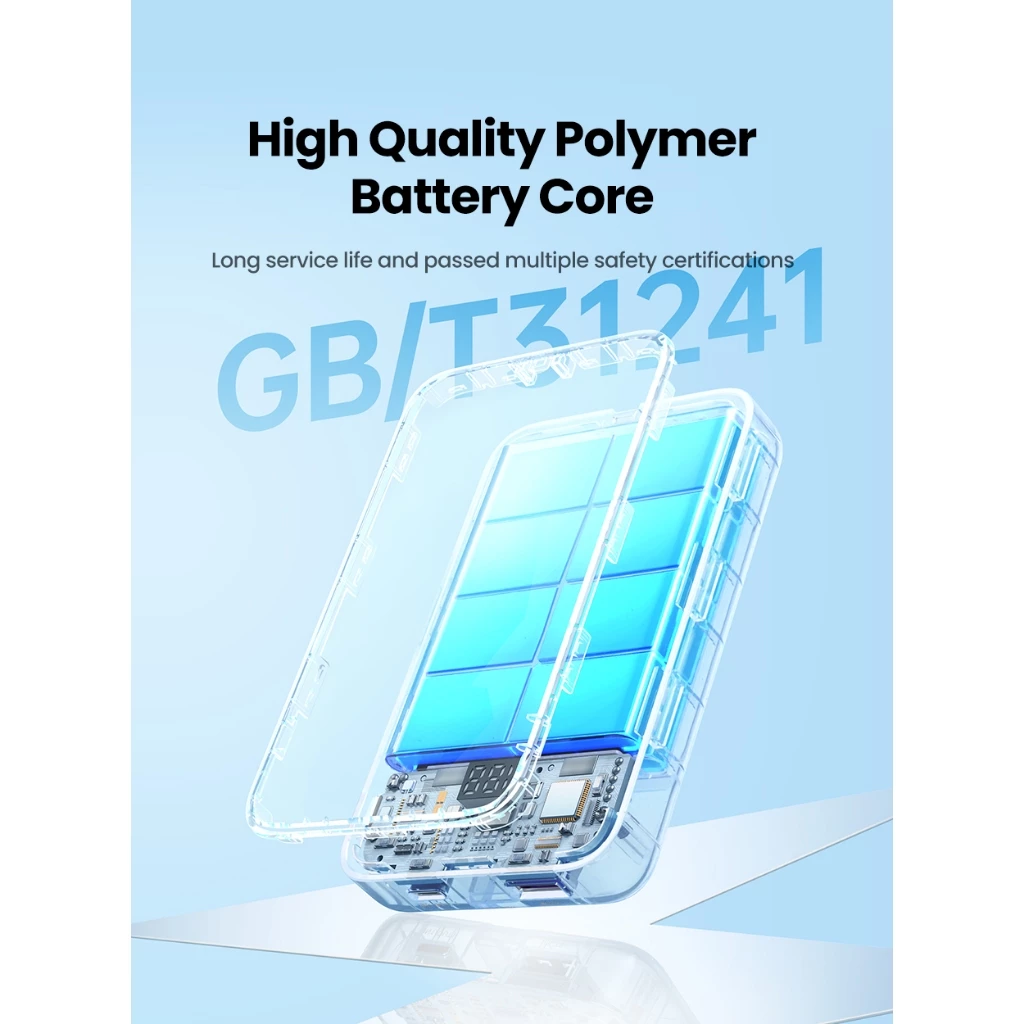 Ugreen CCC Powerbank 10.000mAh PD QC 3.0 Fast Charging 22.5W LED Built in Cable 25741