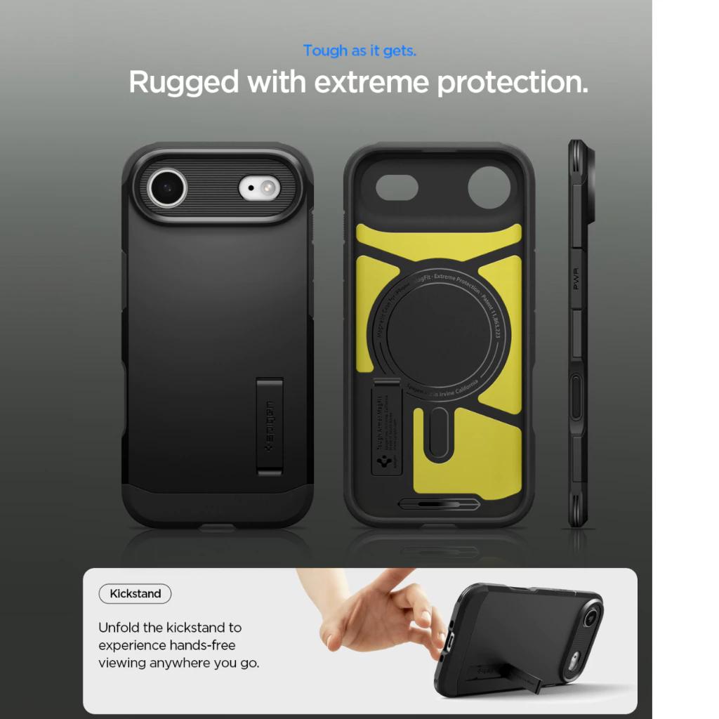 Spigen Case iPhone 17 Pro Max Tough Armor T MagFit MagSafe Kickstand Hardcase