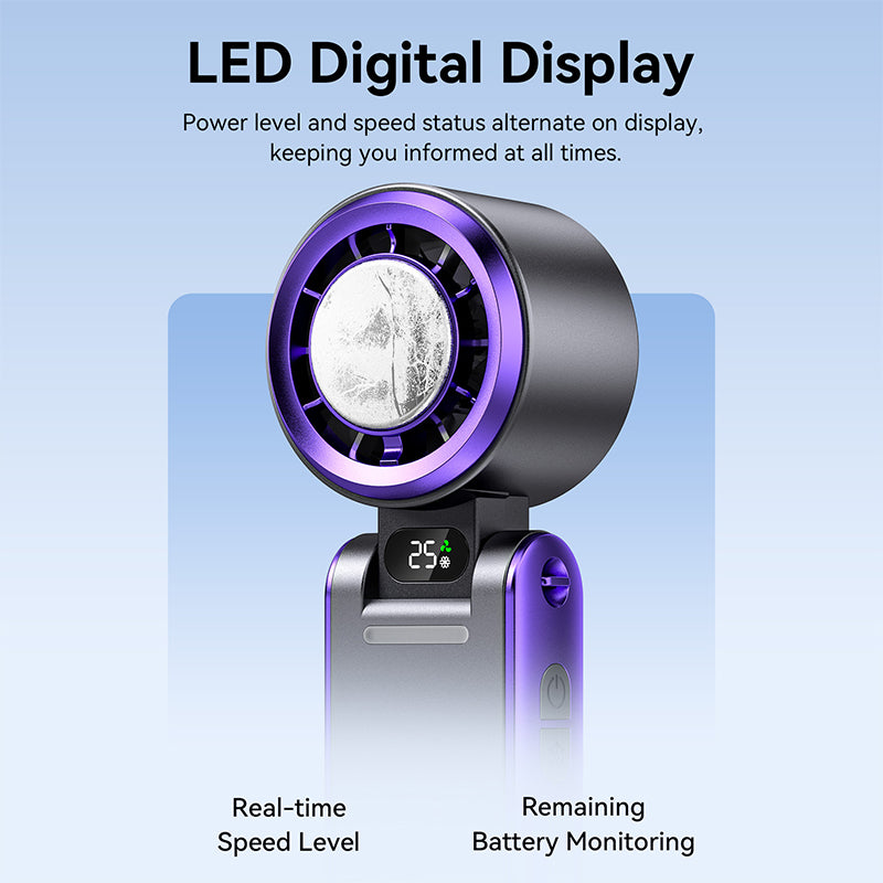 Vention Kipas Lipat Mini Portable Cooling Fan 13000RPM 3000mAh Kipas Angin Genggam LED Display