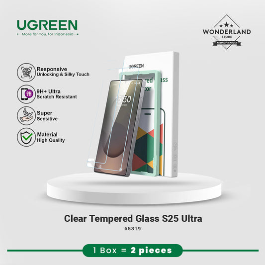 Ugren Tempered Glass HD Screen Protector For Samsung S25 Ultra Full Cover Unlocking Finger (2pcs)