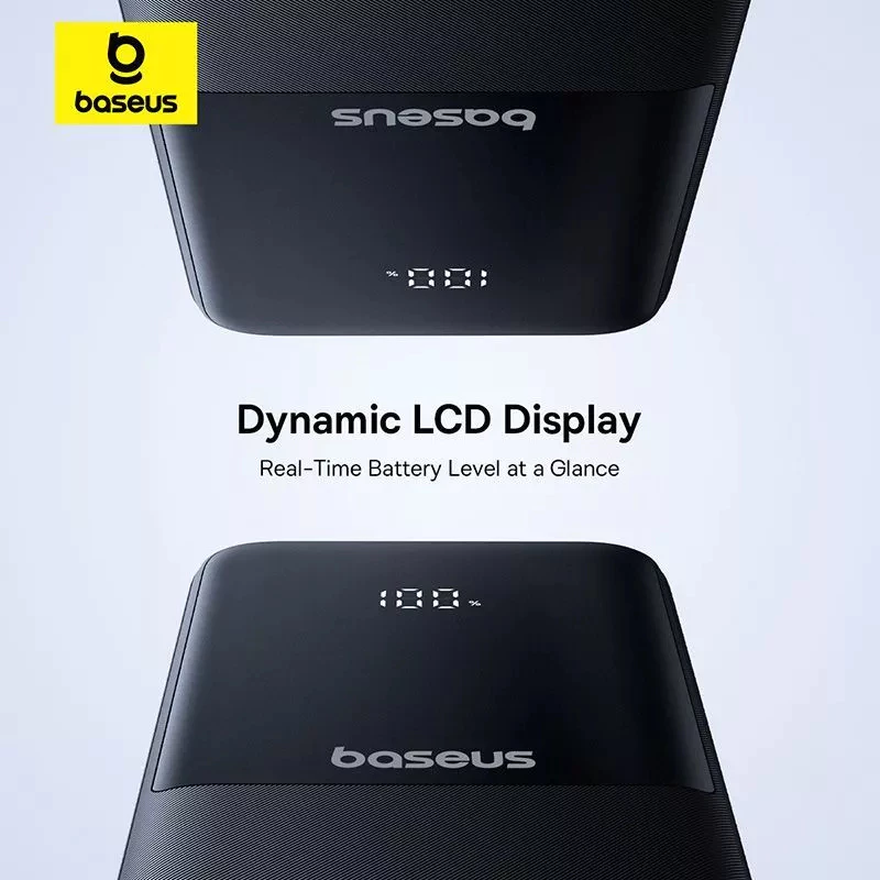 Baseus Powerbank Lipow 10000mAh & 20000mAh 22.5W Dual-Cable USB-C Lighting Digital Display