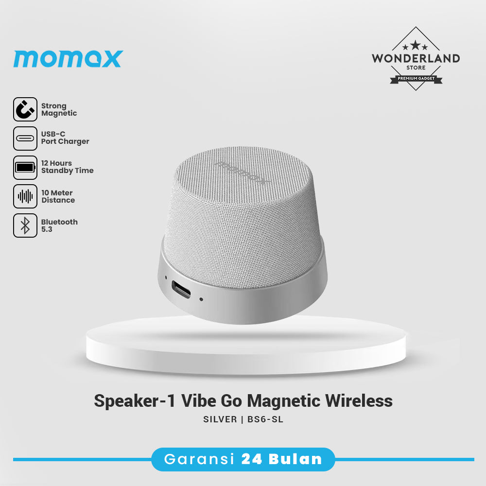 Momax Speaker 1-Vibe Go Magnetic Mini Wireless Bluetooth for Phone Stand BS6