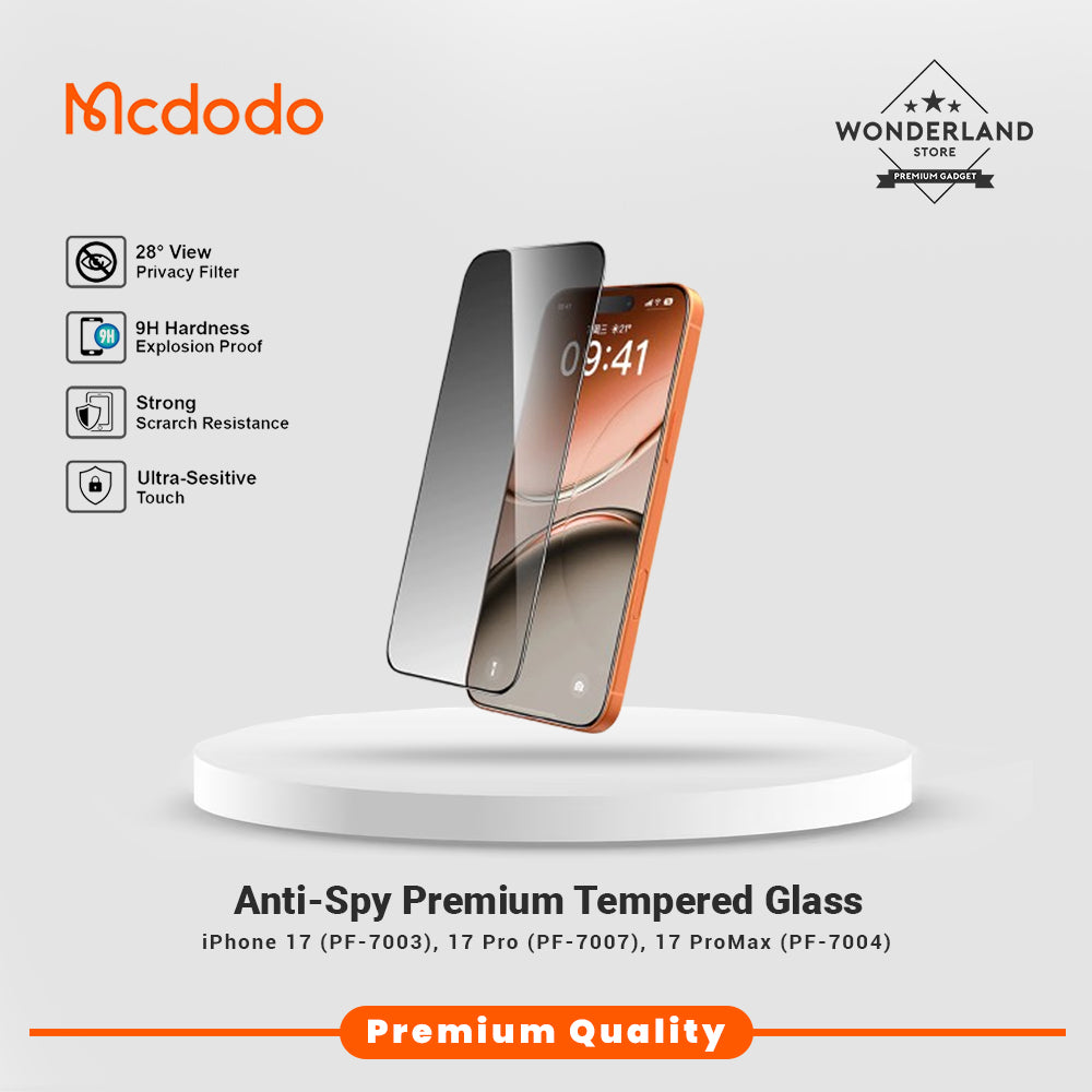 Mcdodo Tempered Glass Anti Spy For iPhone 17 17 Pro 17 Pro Max Ultra HD Screen Protector