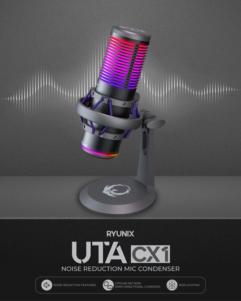 Sades Ryunix Uta CX1 / CX-1 Noise Reduction Mic Condenser Gaming Microphone Gogo XC1 Boom Arm