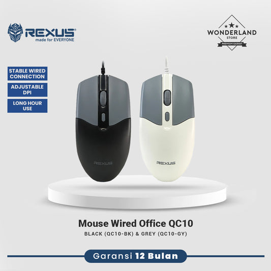 Rexus QC10 Office Wired Mouse QC10 Adjustable DPI Stabled Connection