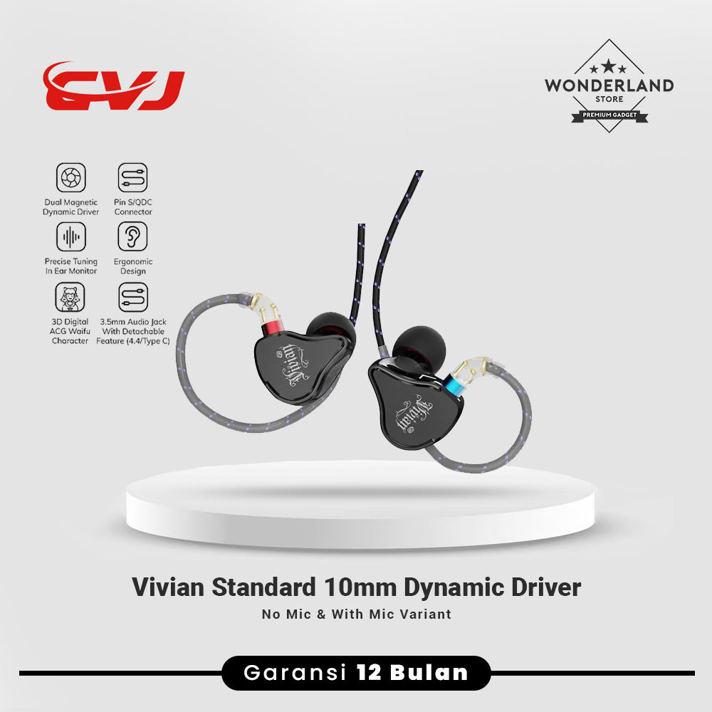 CVJ Vivian Anime Standard 10mm Dynamic Driver In Ear Monitor Earphone With Detachable Jack Audio