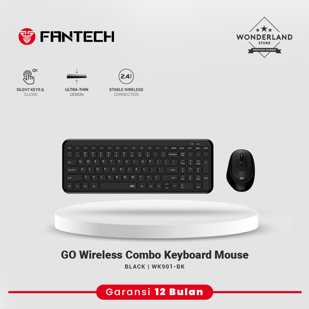 Fantech GO WK901 Combo Keyboard + Mouse Office 2.4GHz Wireless Silent 99 Keys & Clicks