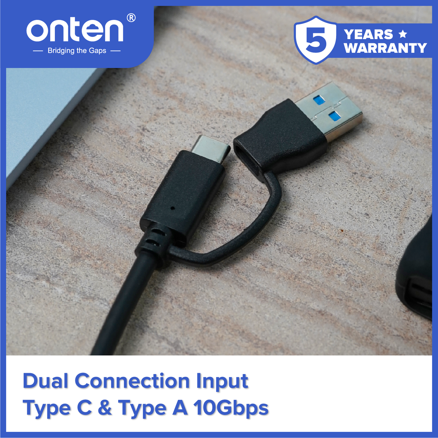 Onten SSD Enclosure HUB M.2 NVME 10Gbps USB 3.2 Gen 2 Connection Casing SSD OTN-M232